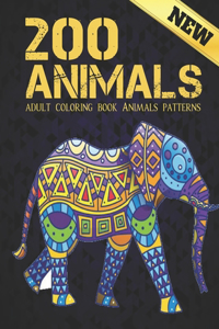 200 Animals Adult Coloring Book Animals Patterns
