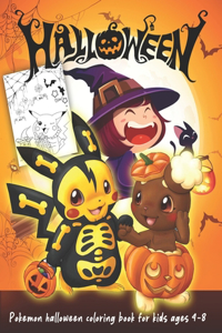 Pokemon halloween coloring book for kids ages 4-8
