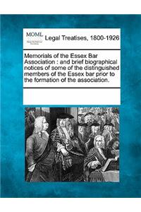 Memorials of the Essex Bar Association