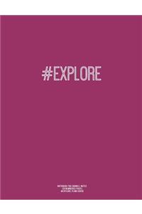 Notebook for Cornell Notes, 120 Numbered Pages, #EXPLORE, Plum Cover