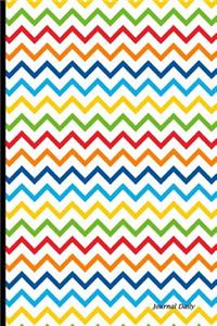 Journal Daily: Colorful Chevron Decor, Lined Blank Journal Book, 6 X 9, 150 Pages, Paperback,6