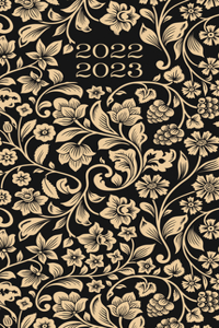 Black Floral 2022-23 2-Year Pocket Planner