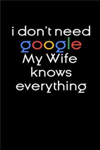 I don't need google my wife knows everything Notebook Birthday Gift