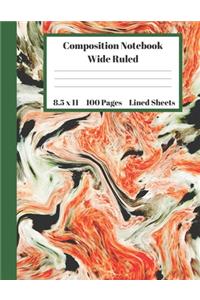 Composition Notebook Wide Ruled Lined Sheets