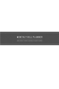 Monthly Bill & Organizer Planner