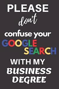 Please don't confuse your Google Search with my Business Degree