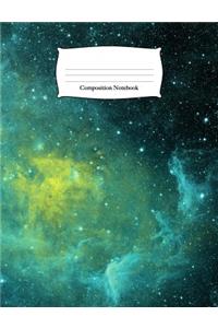 Composition Notebook: Green Space Galaxy Wide Ruled Notebook