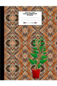 Brick Wall Theme, Unruled Composition Notebook. 8.5 X 11. 120 Pages