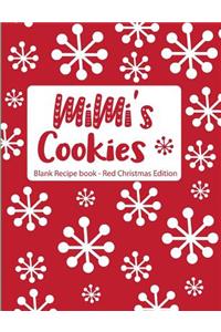 Mimi's Cookies Blank Recipe Book Red Christmas Edition