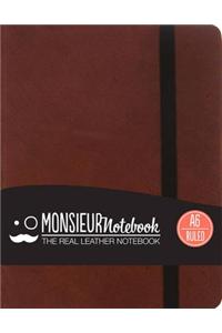 Monsieur Notebook Leather Journal - Brown Ruled Small A6
