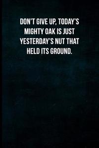 Don't Give Up, Today's Mighty Oak Is Just Yesterday's Nut That Held Its Ground.