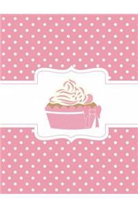 Pink Polka Dot Cupcake Composition Notebook