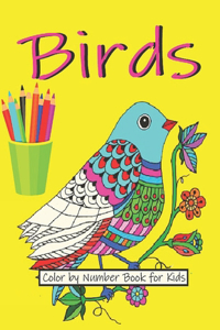 Birds Color by Number Book for Kids