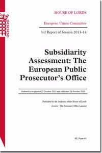 Subsidiarity Assessment: The European Public Prosecutor's Office