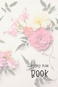 Weekly Plan Book: Bright Blooms Flowers 6x9 2 Years 104 Weeks Checklist Planner Undated Organizer / Calendar / Notes / Journal