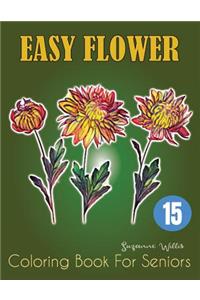 Easy Flower Coloring Book for Seniors