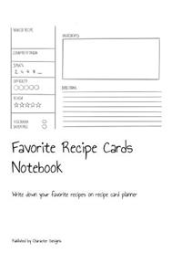 Favorite Recipe Cards Notebook