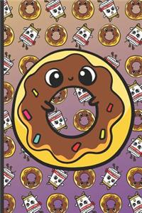 Happy Donut and Running Coffee Notebook