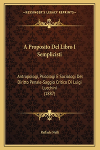 A Proposito Del Libro I Semplicisti