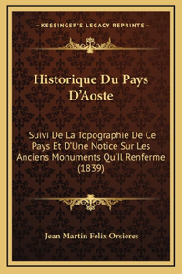 Historique Du Pays D'Aoste