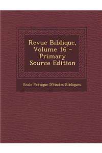 Revue Biblique, Volume 16