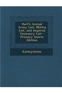 Hart's Annual Army List, Militia List, and Imperial Yeomanry List