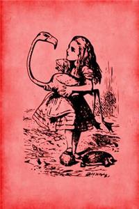 Alice in Wonderland Journal - Alice and The Flamingo (Red)