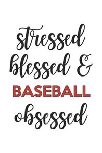 Stressed Blessed and Baseball Obsessed Baseball Lover Baseball Obsessed Notebook A beautiful