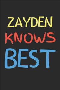 Zayden Knows Best: Lined Journal, 120 Pages, 6 x 9, Zayden Personalized Name Notebook Gift Idea, Black Matte Finish (Zayden Knows Best Journal)