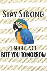 Stay Strong I Might Not Bite You Tomorrow Notebook Journal