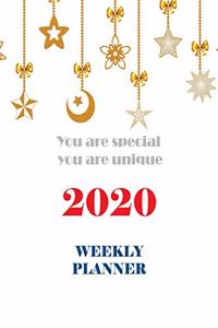 You are special, You are unique. Weekly planner 2020