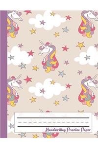 Handwriting Practice Paper-Unicorn