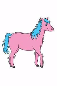 2020 Weekly Planner Horse Illustration Equine Pink Teal Pony 134 Pages