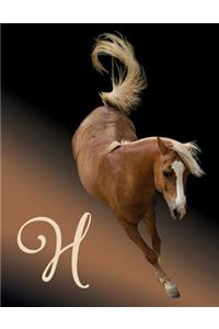 Horse Initial 'h' Monogram Notebook