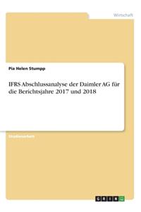IFRS Abschlussanalyse der Daimler AG für die Berichtsjahre 2017 und 2018