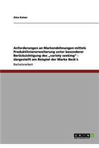 Anforderungen an Markendehnungen mittels Produktlinienerweiterung unter besonderer Berücksichtigung des 