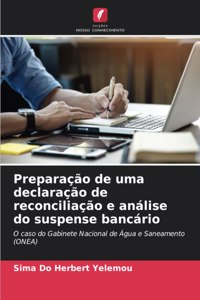 Preparação de uma declaração de reconciliação e análise do suspense bancário