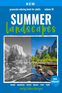 Summer Landscapes Grayscale Coloring Book For Adults