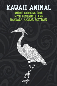 Kawaii Animal - Unique Coloring Book with Zentangle and Mandala Animal Patterns