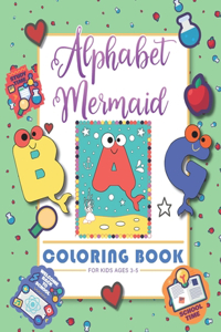 Alphabet Mermaid coloring book for kids