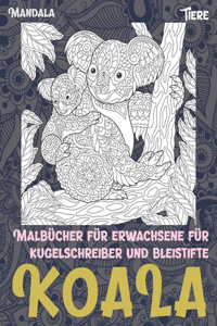 Malbücher für Erwachsene für Kugelschreiber und Bleistifte - Mandala - Tiere - Koala