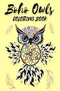 Boho Owls Coloring Book