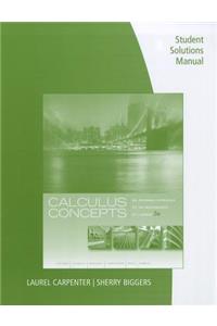 Calculus Concepts, an Informal Approach to the Mathematics of Change, Student Solutions Manual