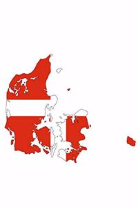 Flag of Denmark Overlaid on the Danish Map Journal