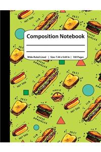 Composition Notebook - 100 Pages (Wide-Ruled, 7.44 x 9.69 In)