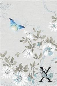 Undated 12 Month Weekly Planner - Serenity Butterfly in Flight Monogram Letter X