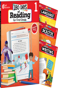 180 Days Reading, Math, Writing, & Language Grade 1: 4-Book Set