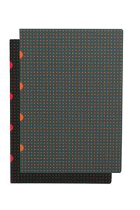 Black on Red / Grey on Orange Paper-Oh Cahier Circulo A4 Gridded