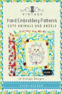 Vintage Hand Embroidery Patterns Cute Animals and Angels