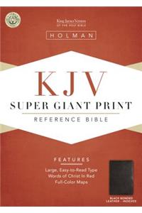 KJV Super Giant Print Reference Bible, Black Bonded Leather Indexed